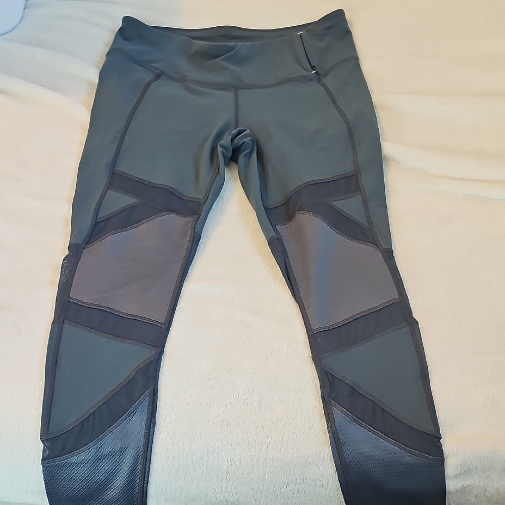 Alia Gray and Black Activewear Leggings